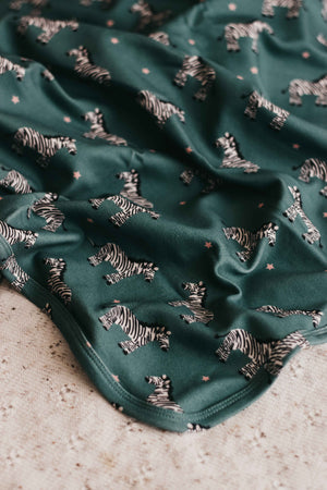 Jersey Swaddle - Zebby Green