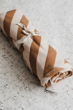 Jersey Swaddle -Caramel Stripe