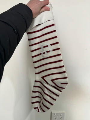 Knit Stocking - Red & White Stripe