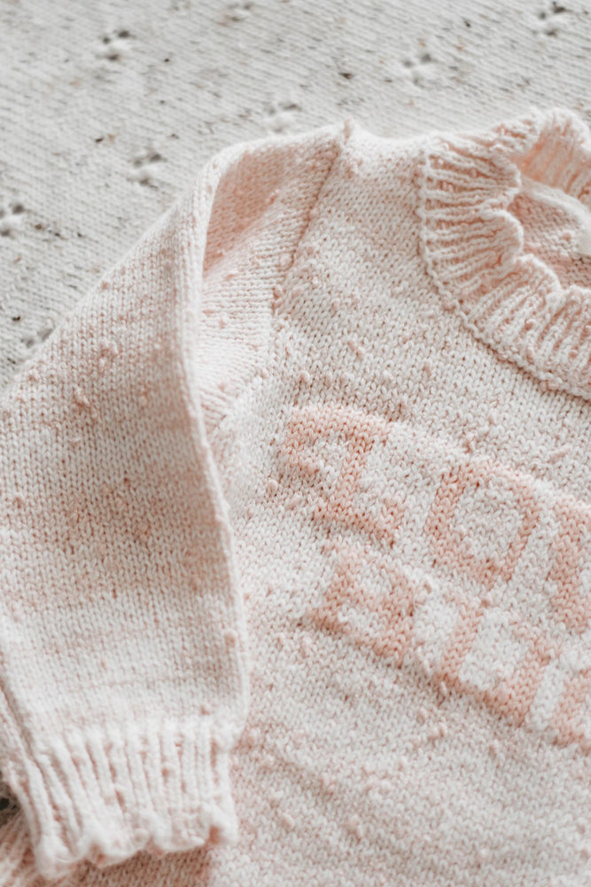 
            
                Load image into Gallery viewer, Love Bug Knit Jumper Peachy Pink
            
        