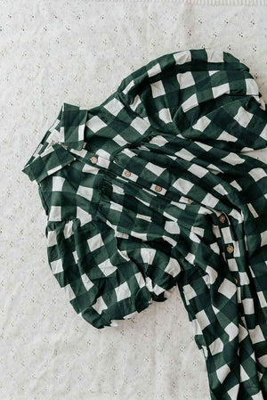 Ladies Dress: Green Gingham
