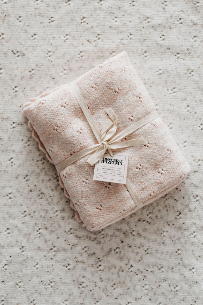 Peach Pink Knit Blanket