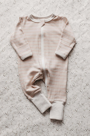 
            
                Load image into Gallery viewer, Peach Stripe Zip Suit
            
        