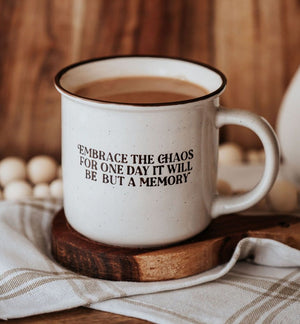 Embrace the Chaos Speckle Mug APRIL PREORDER
